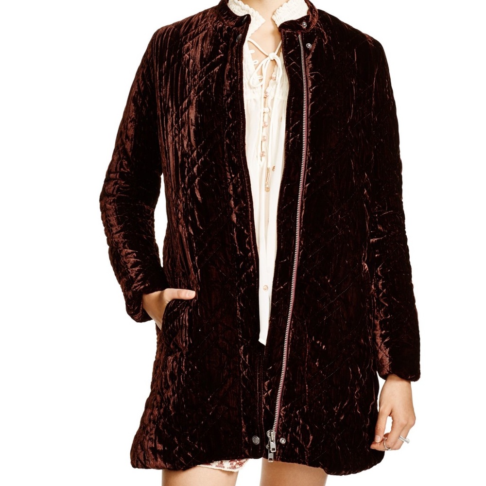 Free people quilted velvet coat